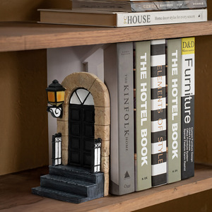 European Style Door Bookend Light Up Resin Home <b>Decoration</b> For Study Desk Craft Ornament - Product Image 3