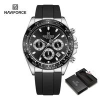 NAVIFORCE NF8054 8054 Montres à quartz originales, montres sport décontractées, chronographe, montre-bracelet lumineuse pour hommes, Reloj Montre Homme avec boîte