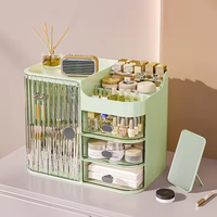 Grande capacité bureau maquillage boîte de rangement Transparent anti-poussière tiroir commode pour rouge à lèvres soins de la peau organisateur