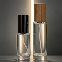 Botol Parfum Kaca Grosir 18mm dengan Tutup Bambu, Nosel Semprot Perak, Portabel, Isi Ulang, untuk Sampel Parfum, Dapat Diukir