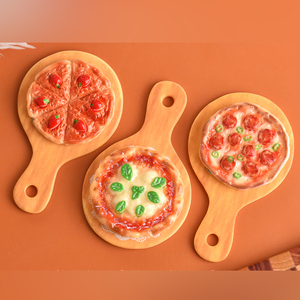 Miniature Pizza Resin Flatback Cabochon for DIY Scrapbooking Jewelry Making Hairpin Phone Case Decoration Key Chain Accessories