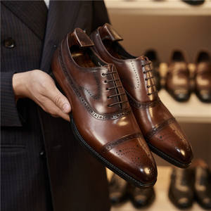 Zapatos Oxford de cuero clásicos formales de negocios con cordones, resistentes al desgaste, para vestir. - Product Image 4