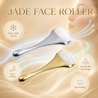 Rouleau facial en jade KINWONG, masseur facial en pierre naturelle, rouleau en jade blanc, lifting du visage, drainage lymphatique, vente en gros OEM