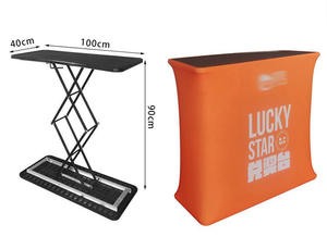 طاولة عرض محمولة قابلة للطي مع رسومات قماشية قابلة للتمدد، طاولة ترويجية مخصصة للفعاليات بشكل بيضاوي أو مستطيل - Product Image 4