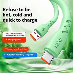 Câble Type C 6A à charge rapide, en nylon tressé épais, pour téléphones mobiles Huawei Glory 60 Xiaomi Android - Product Image 3