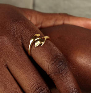 Wholesale High Quality American Style Adjustable Couple Love <strong>Hug</strong> <strong>Ring</strong> Gold 925 Sterling <strong>Silver</strong> <strong>Hug</strong> <strong>Ring</strong> <strong>Silver</strong> - Product Image 1