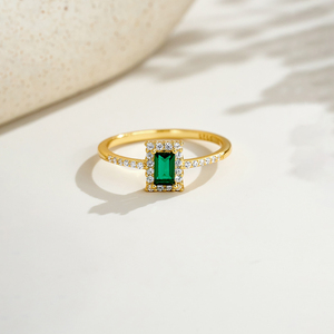 Cincin Perak FUAMAY untuk Pria 925 Cincin Halo Baguette Hijau Cincin Perak Arab <span class=keywords><strong>Saudi</strong></span> 7 Hari Cincin dalam Perak 925 - Product Image 4