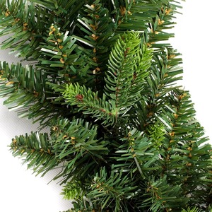 พวงหรีดคริสมาสต์พีวีซีผสม PE สีเขียวล้วนดีไซน์แบบเรียบง่าย - Product Image 3