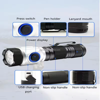 4 * XPG kecil Mini portabel daya tinggi Super terang USB isi ulang lampu senter luar ruangan berkemah pena klip Led senter taktis