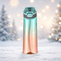 Bouteilles d'eau de sport transparentes en Tritan+PP anti-fuite avec anneau parfumé remplaçable pour adultes, compatibles lave-vaisselle, design contemporain