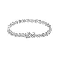 Bracelet élégant en argent sterling 925 plaqué or 18 carats avec feuilles florales scintillantes en moissanite, bijou pour femme, cadeau