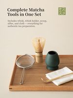 Ensemble d'accessoires pour bols Chawan Matcha vert foncé en céramique OEM Meilleur logo de kit de démarrage Matcha avec boîtes à Matcha personnalisées
