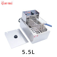 Friteuse commerciale à 2 réservoirs 220V capacité électrique 5.5L pour restaurant et magasin d'alimentation pour chips de pomme de terre poisson KFC poulet frit