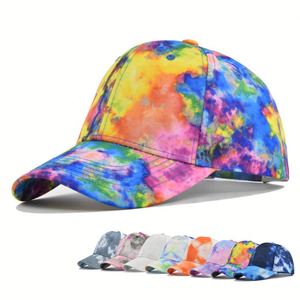 Casquettes de baseball ajustables unisexes en coton de haute qualité, colorées, avec logo brodé personnalisé, 6 panneaux, unies ou tie-dye - Product Image 1