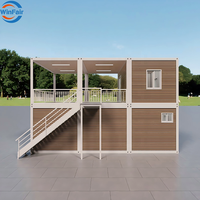 Maison conteneur pliable WinFair à 2 étages de 20 pieds, style villa suisse, maisons préfabriquées modernes de luxe pour une solution écologique/durable