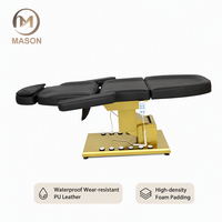 Table de massage électrique professionnelle moderne de haute qualité pour salon de beauté, 3 moteurs, base dorée pliable, pour traitement des cils