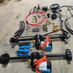 Elektrikli araç süspansiyon cast demir parçaları yaprak bahar bldc motor denetleyici ve arka aks ile dört tekerlek go kart için 2ton