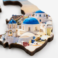 Direkt vom Hersteller 3D MDF Holz Lasergeschnittener Starker Magnetischer Umweltfreundlicher Kühlschrankmagnet für Hochzeiten Abschlussfeiern Tourismus Souvenir