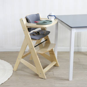 Seggiolone regolabile 3 in 1 in <span class=keywords><strong>legno</strong></span> con vassoio e cuscino per 6 mesi a 10 anni - Product Image 1