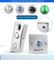 Sistema de Control de Acceso de Alta Calidad para Oficina en Casa, Luz LED, Interruptor de Apertura de Puerta Metálico, Botón de Salida de Aleación de Zinc