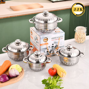 Hotsale 4Pcs 5kg Sus410 Marmites à soupe et bouillon en acier inoxydable Ollas Casroles Batterie de cuisine noire - Product Image 2