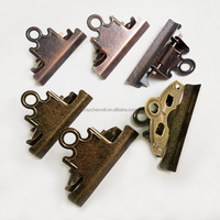 Clip para carpeta de archivos oxidado de bronce y latón antiguo de 78mm, Clip para portapapeles A5 de mariposa de Metal para menús, tablero de madera, documento