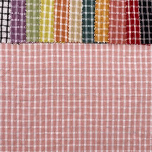 Fil tissé teint pour enfant 225gsm, <span class=keywords><strong>tissu</strong></span> jacquard en poly viscose, rayonne, <span class=keywords><strong>blanc</strong></span>, <span class=keywords><strong>rose</strong></span>, à carreaux multiples - Product Image 2