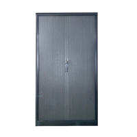 Armoire de classement métallique à portes coulissantes à enroulement en acier avec serrure, 2 portes tambour, pour bureau à domicile