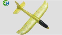 Circfoam 34cm Jaune Vert Avion planeur en mousse EPP Modèle de jouet volant Jeux de sport aériens en plein air Avion pour enfants