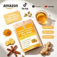 Sachets de thé OEM Premium Curcuma Gingembre Cannelle Citron – Soutien Antioxydant, Immunité, Amélioration de la Digestion, Réduction de l'Inflammation, Chaleur Bienfaisante