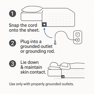 Cao cấp nền tảng tấm phẳng 90% bông + 10% Bạc sợi | độ dẫn điện mạnh mẽ nối đất giường cho giấc ngủ tốt hơn và sức khỏe - Product Image 6