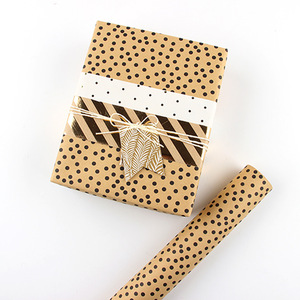 Papier cadeau luxueux personnalisable 80g, papier kraft à pois, série 50*70 par feuille, adapté à diverses occasions - Product Image 1