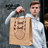 Sac de shopping en papier kraft personnalisé et recyclable pour boutique de baskets, design créatif, emballage cadeau pour la vente au détail de chaussures de mode