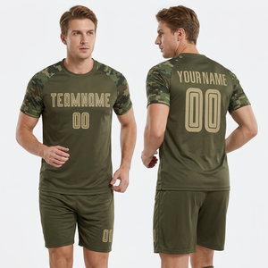 ชุดเสื้อฟุตบอลชายลายพรางแบบซับลิเมชั่น ระบายเหงื่อได้ดี แขนสั้น ทรงสปอร์ต พร้อมชื่อและหมายเลขตามสั่ง - Product Image 1