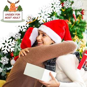 Gorro corto de felpa para Navidad, gorro de Navidad, adornos navideños, gorro para niños adultos - Product Image 4