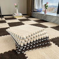 Dalles de moquette emboîtables épaissies personnalisables en gros pour la maison, l'exercice et la chambre des enfants (effet fourrure)