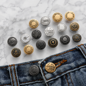 Boutons-pression métalliques personnalisés avec logo, de luxe, 4 pièces, en laiton et alliage de zinc, à ressort, pour jeans, vestes, sacs, vente en gros - Product Image 4