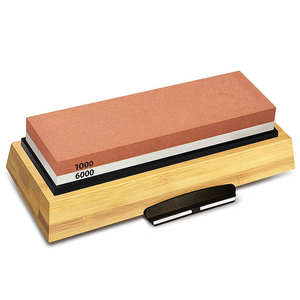 Premium 2 Side Grit 1000/3000 <span class=keywords><strong>Piedra</strong></span> de agua Antideslizante Base de bambú Soporte de guía de ángulo <span class=keywords><strong>Piedra</strong></span> de afilar para cuchillos - Product Image 1