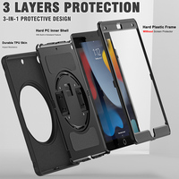 Coque hybride en TPU et plastique, étui robuste avec support pivotant à 360 degrés pour iPad 10.2 pouces, 9e génération 2018 2020 2021