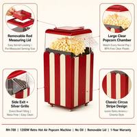 Machine à Popcorn à Air Chaud Sans Huile 1200W Faible en Calories, Blanc et Noir, Circulation d'Air Chaud, Prise EU/US, OEM/ODM, Vente en Gros
