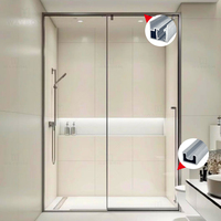 Nouveau design de profilé de douche d'angle rectangulaire en aluminium, avec une porte fixe et une coulissante, et fonction anti-fuite pour salle de bain