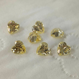 พลอยเซอร์โคเนียสังเคราะห์รูปหัวใจ 5A CZ สีเหลือง ทรงหัวใจ สำหรับทำเครื่องประดับ - Product Image 6