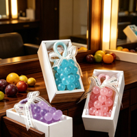 Savon en barre de cristal avec logo personnalisé, savon pour le corps à l'huile de noix de coco transparente fait à la main avec impression laser, boîte cadeau de luxe, utilisation quotidienne
