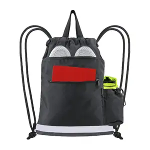 2024 venta al por mayor impermeable deporte al aire libre mochila con cordón bolsa de Entrenamiento de natación mochila ligera bolsa con cordón plegable