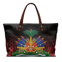 Sacs à main en cuir imperméables pour femmes, imprimé drapeau d'Haïti, sac fourre-tout tendance, sacs de plage, de travail et de voyage des îles haïtiennes avec poignée supérieure