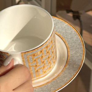 Fashionable Coffee Cup <b>Set</b> and European Afternoon <b>Tea</b> <b>Set</b> and Black <b>Tea</b> Cup Coffee Mug 2 Cups and 2 Plates Gift Box <b>Set</b> - Product Image 5