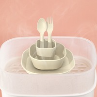 Vaisselle colorée écologique sans BPA pour enfants, bavoirs pour bébés, assiettes, bols et tasses en plastique PP de qualité alimentaire, vente en gros