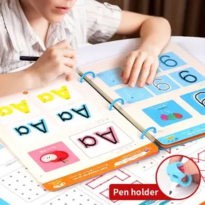 CE CPC sıcak satış çocuk kalem kontrol eğitimi el boyalı sessiz kitap silinebilir kağıt kart alfabe numarası eğitim oyuncak çocuklar için
