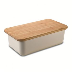 Boîte à pain en plastique de 7,5 L avec couvercle en bambou pour le stockage des toasts et des aliments sur les comptoirs de cuisine - Product Image 4