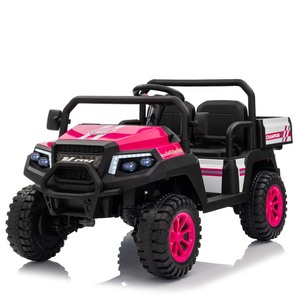 Camion électrique pour enfants à deux places <span class=keywords><strong>avec</strong></span> <span class=keywords><strong>remorque</strong></span>, moteur 4*550, 24V7AH, super puissance, télécommande 2.4G, plastique, alimenté par batterie - Product Image 1
